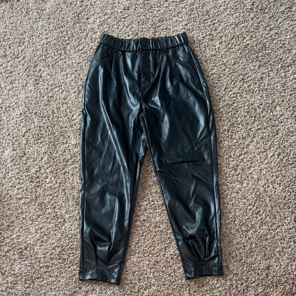 Black Faux Leather Pants